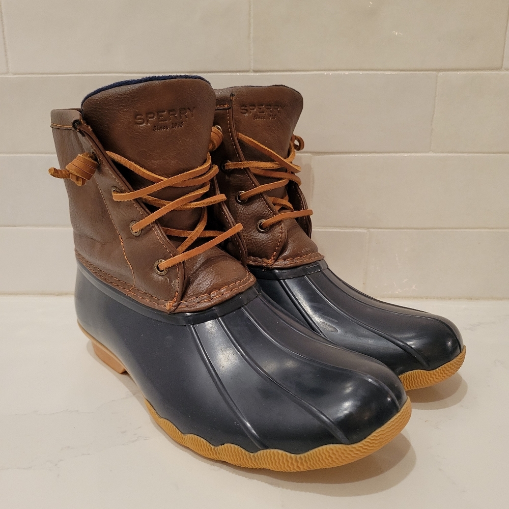Sperry Kids Brown and Blue Rain & Snow Boots